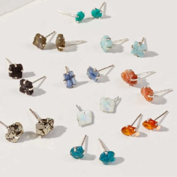 Raw Beauty Post Pyrite Earrings - Picture 2 of 2